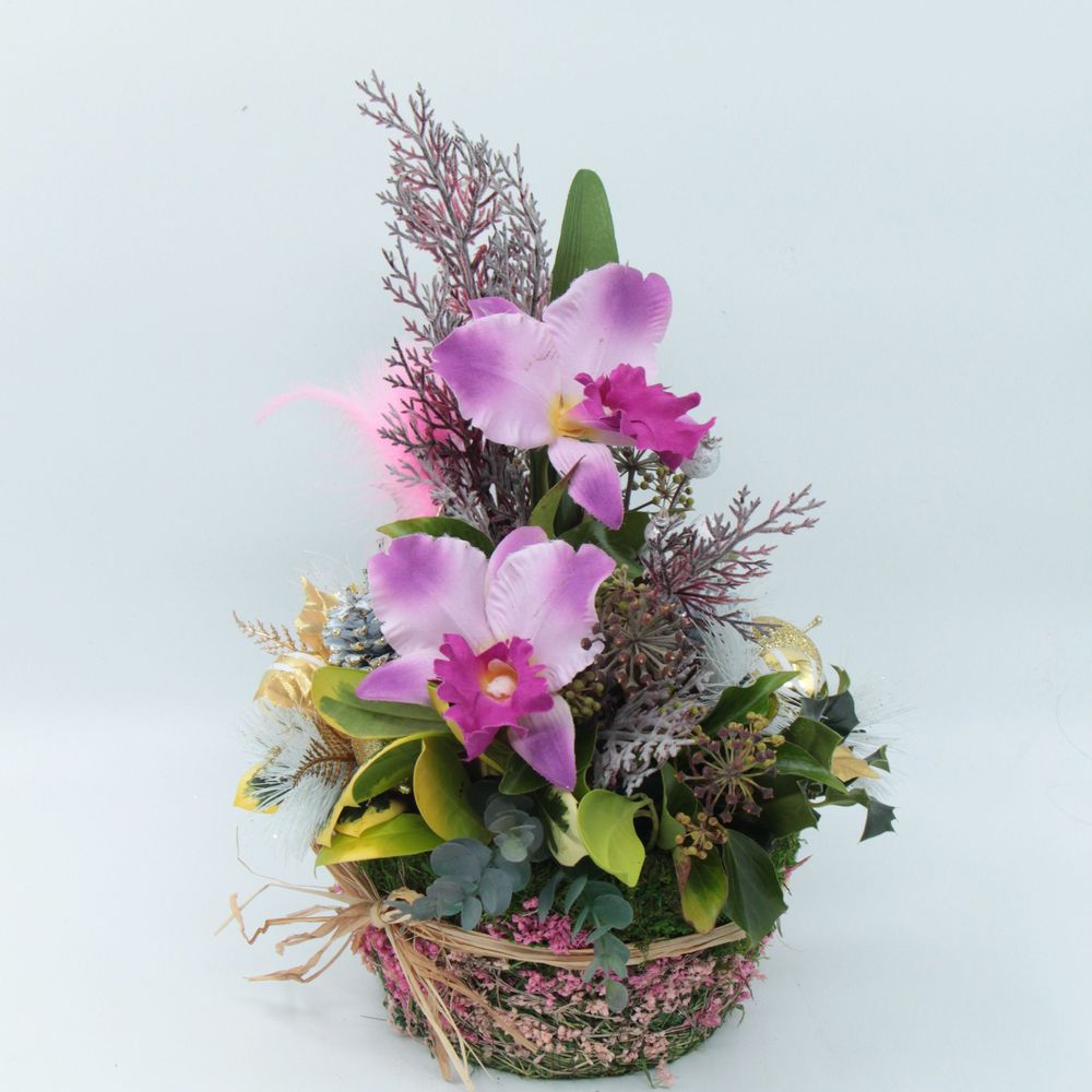Christmas Gift Arrangement with Festive Flowers
